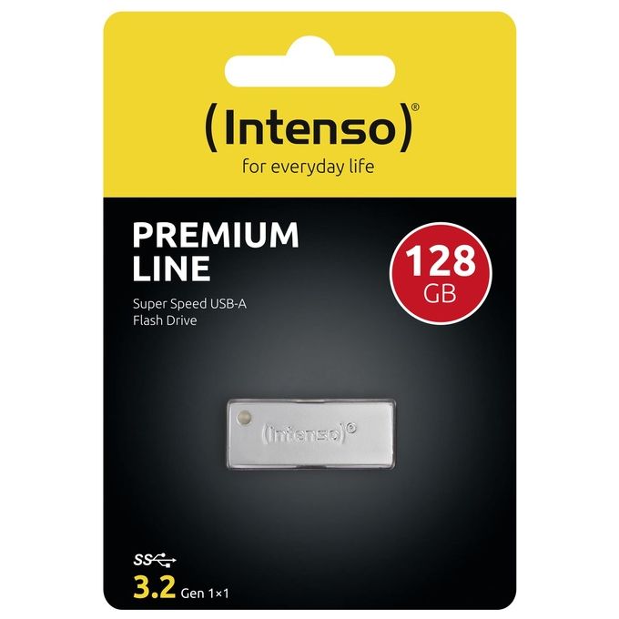 Intenso 3534491 Premium Line Chiavetta USB 128 GB USB 3.2 Gen 1 fino a 100 MB-s colore Acciaio inossidabile