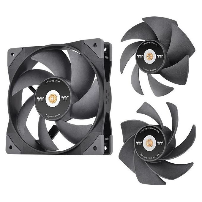 Thermaltake 4713227536370 SWAFAN GT12 Ventola di raffreddamento per PC 120x25 mm 4 pin PWM 500 2000 rpm 26 5 dB colore Nero