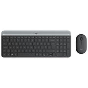 Logitech MK470 KIT_ Mouse Tastiera Wireless, Sottile Silenzioso, Layout Italiano, Grafite