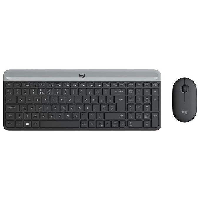 Logitech MK470 KIT_ Mouse Tastiera Wireless, Sottile Silenzioso, Layout Italiano, Grafite