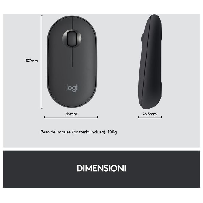 Logitech MK470 KIT_ Mouse Tastiera Wireless, Sottile Silenzioso, Layout Italiano, Grafite