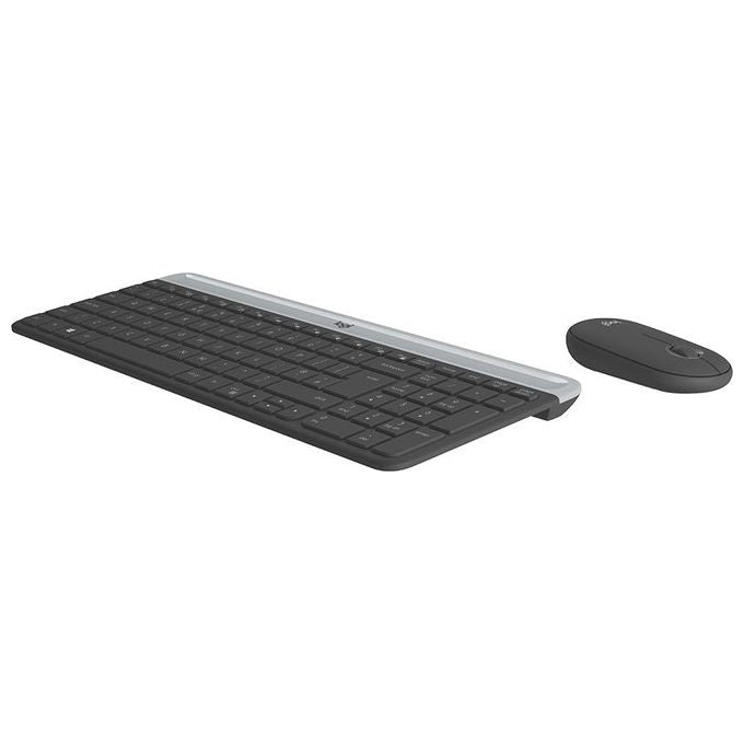Logitech MK470 KIT_ Mouse Tastiera Wireless, Sottile Silenzioso, Layout Italiano, Grafite
