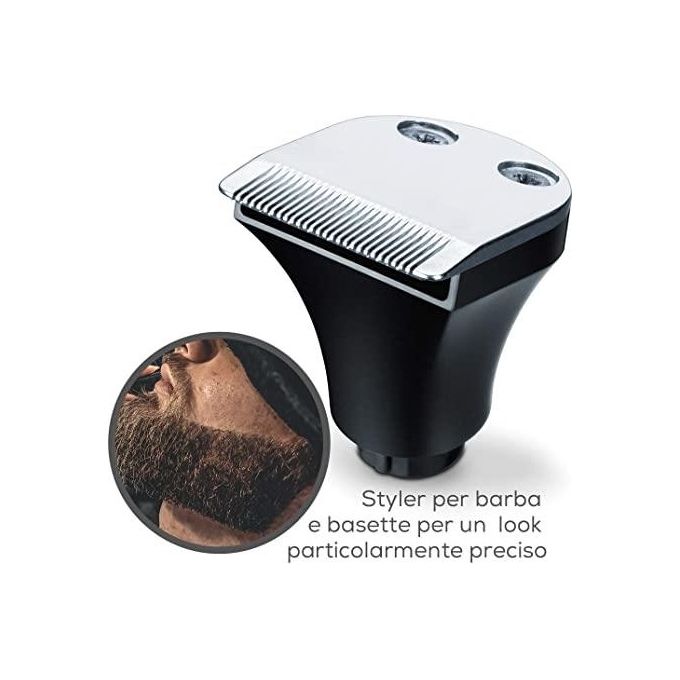 Beurer HR8000 Rasoio elettrico rotante secco umido 3 testine autonomia 60 min colore Marrone Nero