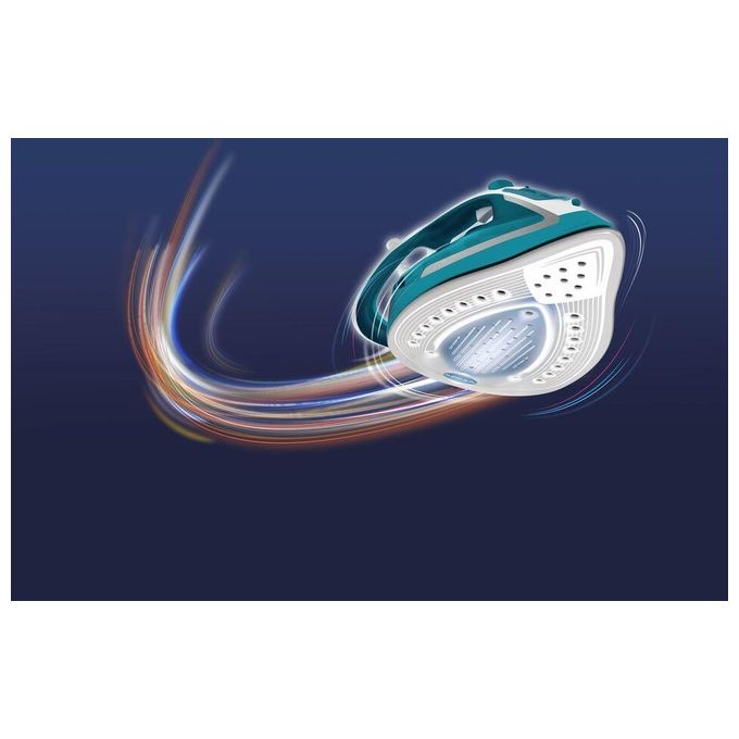 Tefal FV5737 EasyGliss Plus Ferro da stiro a vapore Durilium 2500W vapore continuo 45 g-min boost 220 g-min colore Turchese