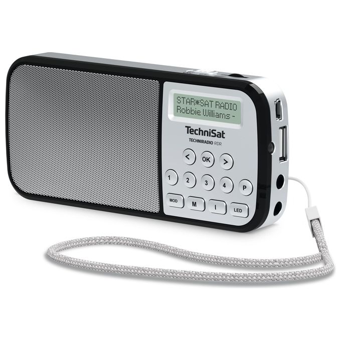 TechniSat 0002-3922 TechniRadio RDR Radio Portatile DAB+ FM RDS USB MP3 Torcia LED 1 W colore Argento