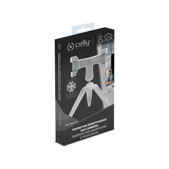 Celly Nano Tripod Treppiede per Smartphone Bianco