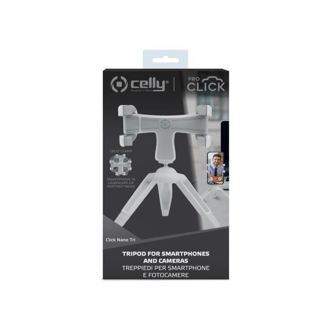 Celly Nano Tripod Treppiede per Smartphone Bianco