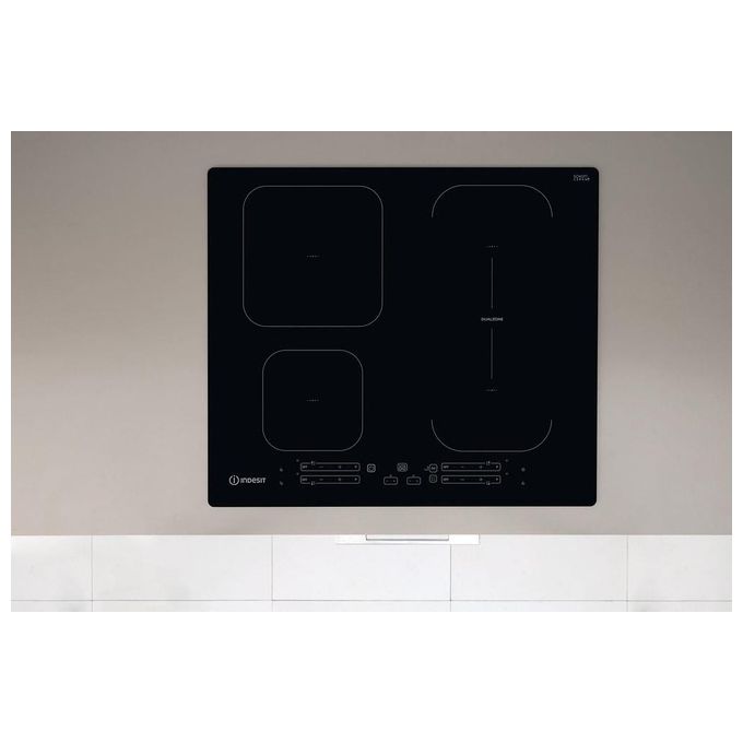 Indesit IB65B60NE Piano cottura a induzione 60 cm 4 zone DualZone PushandGo colore Nero
