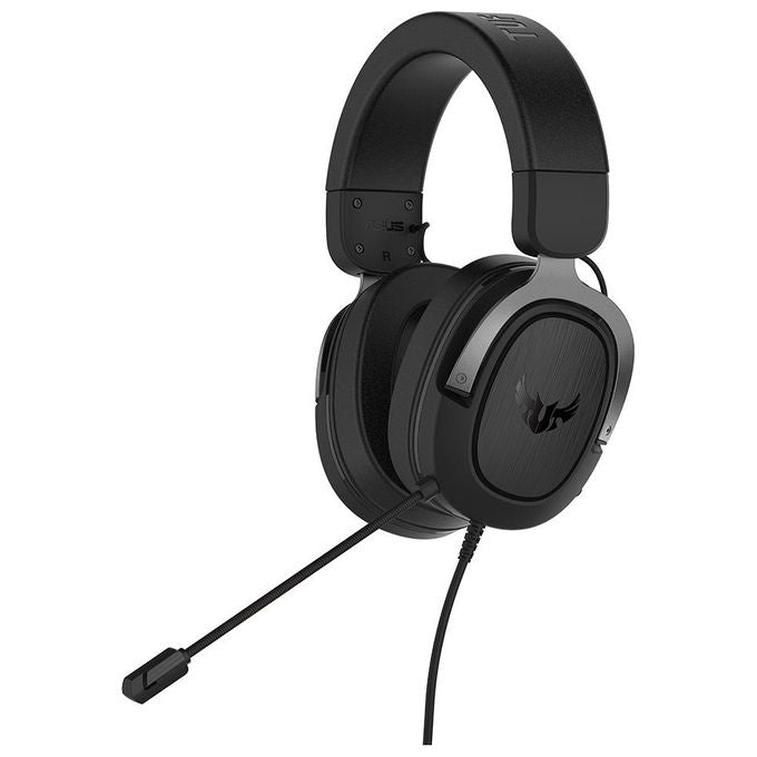 ASUS TUF Gaming H3 Cuffie Gaming Jack 3.5mm, Surround Sound 7.1, Driver da 50mm, Design Leggero, Per PC, Mac, PS4-PS5, Xbox One, Switch e Dispositivi Mobile, Nero-Grigio