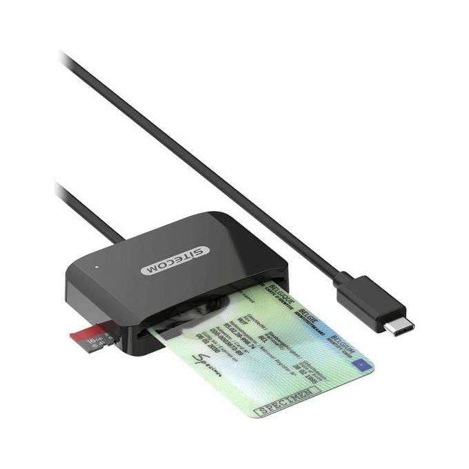 Sitecom Lettore di Smart Card USB C ID Card Reader Nero
