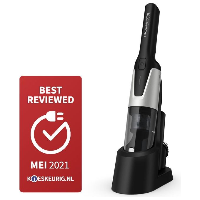 Rowenta AC9736WO X-Touch Aspirabriciole Portatile senza Fili Motore Digitale 80 W 0,2 L Autonomia 10 min Base di Ricarica colore Grigio Bianco