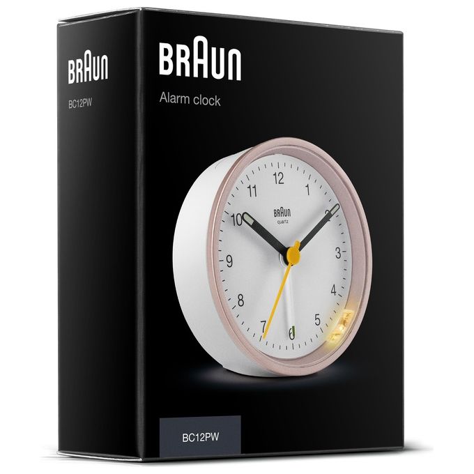 Braun BC 12 PW Sveglia al Quarzo Rosa-Bianco