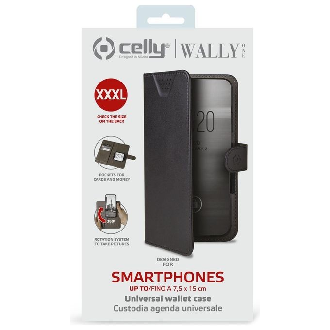 Celly Wally One XXXL Custodia per Smartphone 5,5''-6'' Nero