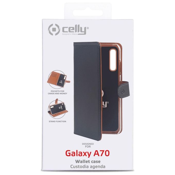 Celly Wally Case per Samsung Galaxy A70 Nero