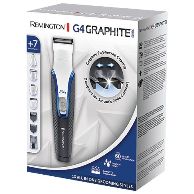 Remington PG4000 G4 Graphite Rasoio elettrico multiuso 7 testine autonomia 60 min colore Nero Blu Bianco