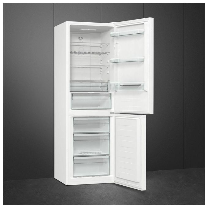 Smeg RC18WDNE Frigorifero Combinato 300 L 185 cm Classe E 38 dB Total No Frost Multiflow Display LED (185x60x59 cm) colore Bianco