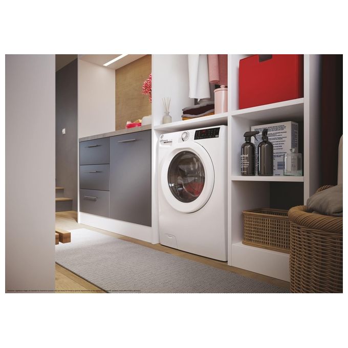 Hoover H-WASH 350 H3WP4474TAM6-1-S Lavatrice slim a carica frontale 7kg classe A 1400 giri 9 cicli Care controllo remoto Bianco 60x45x85