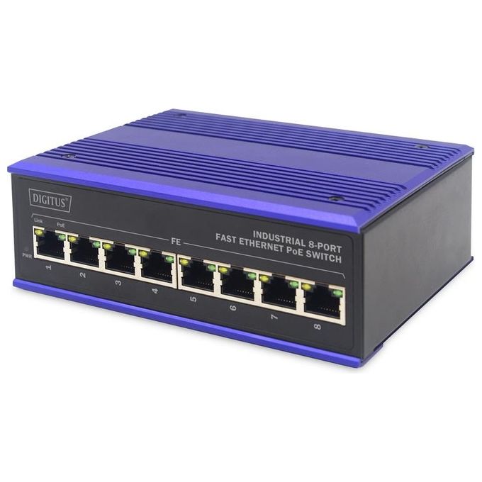 Digitus DN-650108 Switch Industriale 8 Porte 10-100 Poe