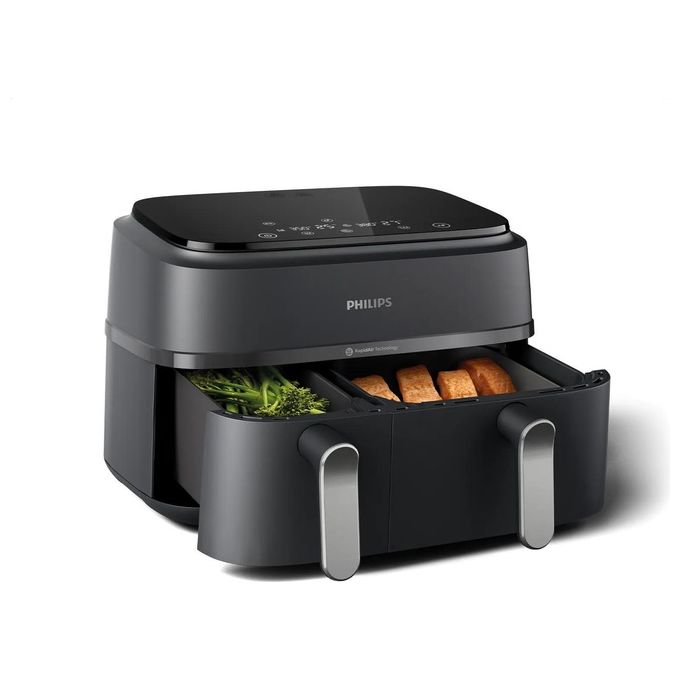 Philips NA352-00 Friggitrice ad aria 9 L 2750 W Doppio Cestello 8 Programmi Display LED colore Antracite