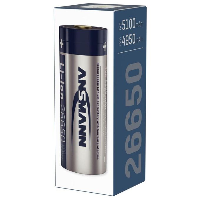 Ansmann 26650 Li-Ion Battery 5100mAh 3.6V Micro-Usb Socket