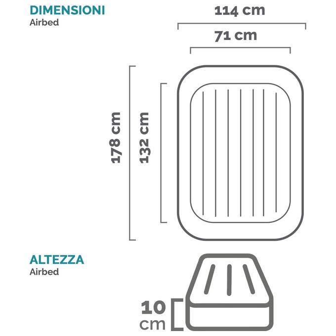 Intex 66814NP Lettino gonfiabile Bear Kidz da viaggio 114x178x71 cm