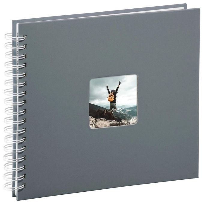 Hama Fine Art Album Fotografico e Portalistino a Spirale  Grigio 28x24cm 50 Pagine Bianche