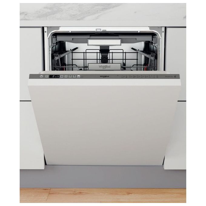 Whirlpool WIO 3O41 PL - Lavastoviglie a scomparsa totale 14 coperti, Classe C, PowerClean Pro, 6° SENSO, Terzo cestello, (82x59,8x55,5 cm), Inox