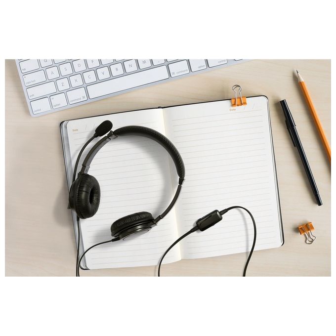 Kensington K33065WW Cuffie PC USB Tipo A Sovraurali con Microfono Controllo Volume Cavo 1,8 m colore Nero