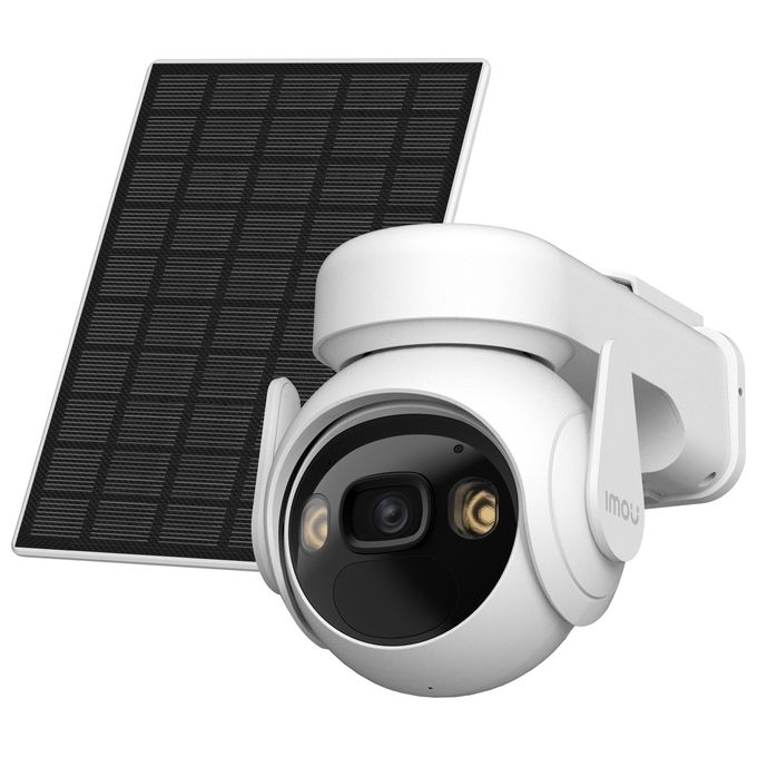 Imou IPC-K9ECP-3T0WE-FSP12-TYPEC Cell PT Lite Kit Telecamera IP Esterna PTZ 3MP 2K Wi-Fi Pannello Solare IP66 colore Bianco