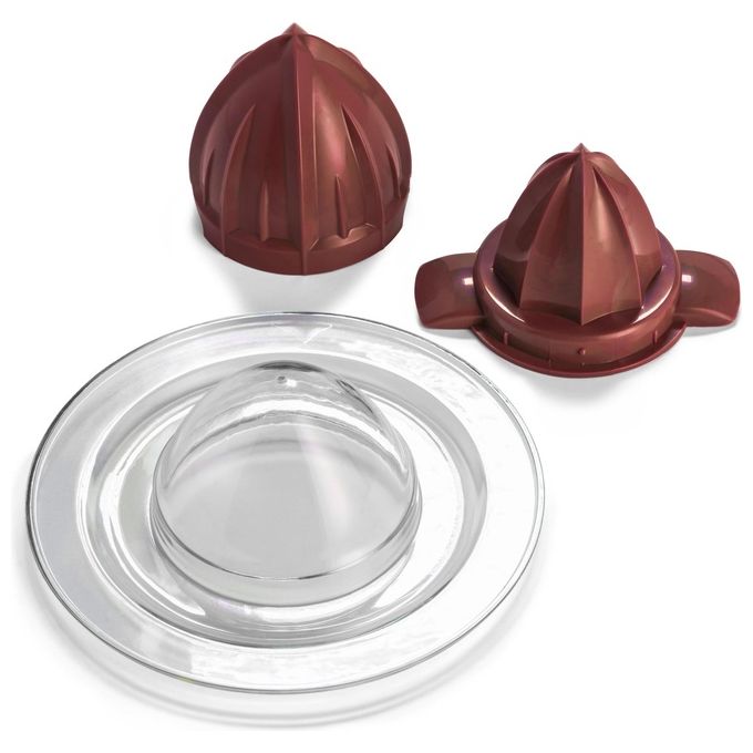 Tognana D2DSO01IRRO Iridea Spremiagrumi Elettrico 100 W Doppio Cono Sistema Salvagoccia Base Antiscivolo Avvolgicavo Completamente Smontabile colore Rosso