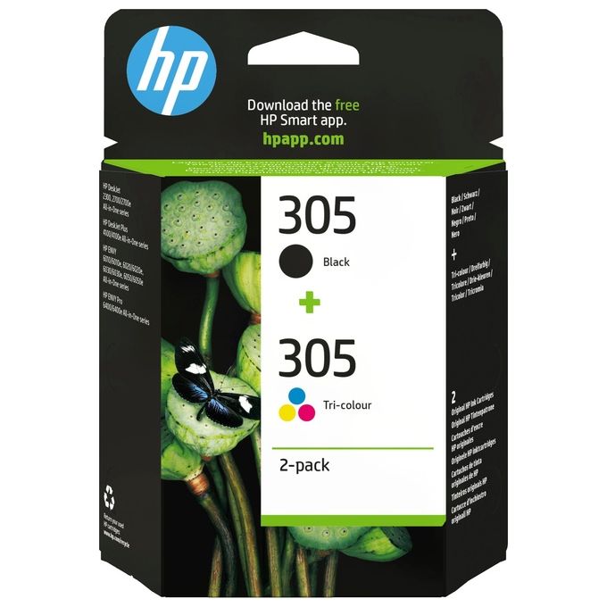 HP 6ZD17AE 305 Cartucce Inchiostro Originali Multipack 2 Pezzi Resa Standard 120 pagine Nero 100 pagine Colore colore Nero Ciano Magenta Giallo