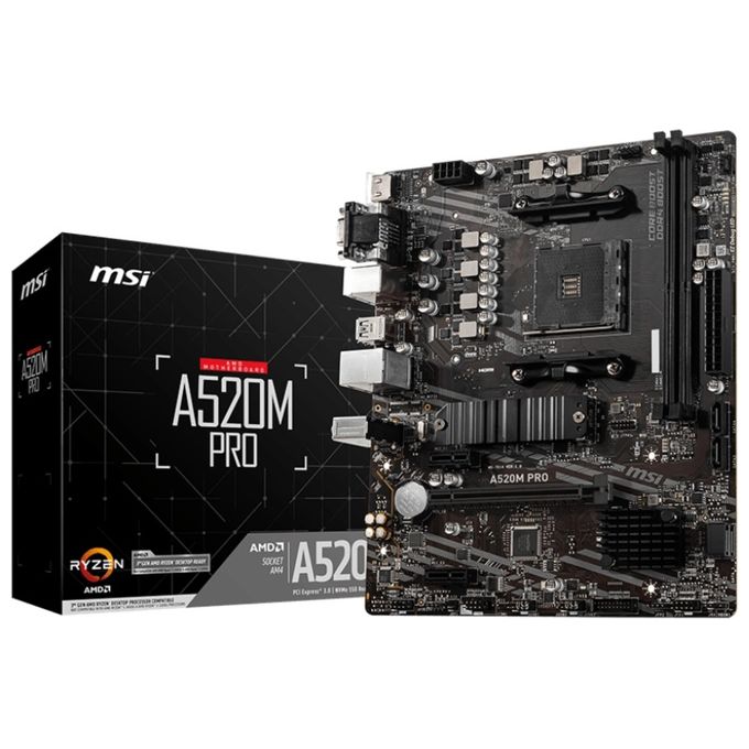 MSI A520M PRO Scheda Madre micro ATX Socket AM4 Chipset AMD A520 DDR4 64 GB Gigabit Ethernet