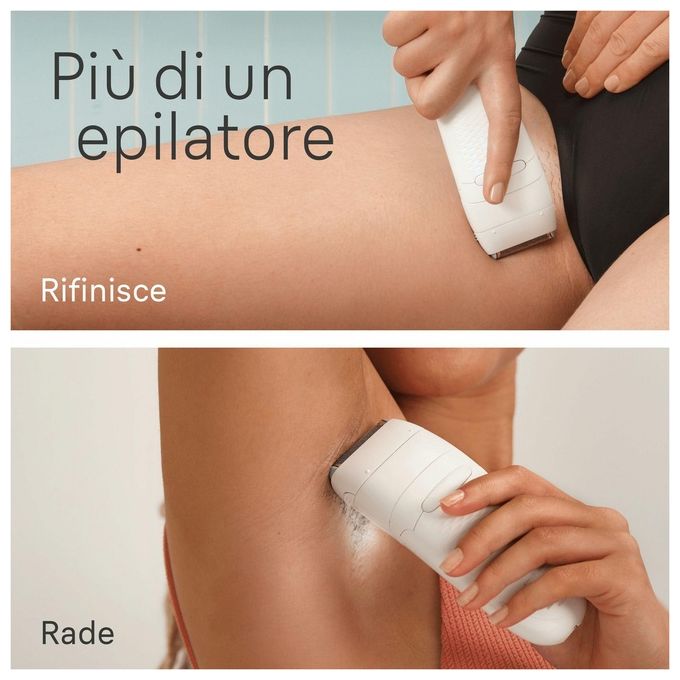 Braun SE5030 Silk-Épil 5 Epilatore Elettrico Donna 28 Pinzette MicroGrip Wet Dry Rullo Massaggiante 40 min colore Bianco Rosa