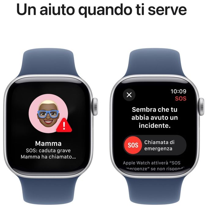 Apple Watch Series 10 GPS 42mm, Cassa Alluminio Argento, Sport Loop Denim