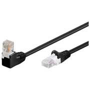 Goobay Cavo di Rete Utp Cat. 5e con un Connettore RJ45 a 90 Gradi 1mt Nero