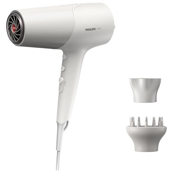Philips BHD501-20 5000 Series Asciugacapelli 2100W Motore DC ThermoProtect 4x Ionic Care 6 Impostazioni Concentratore Diffusore colore Bianco