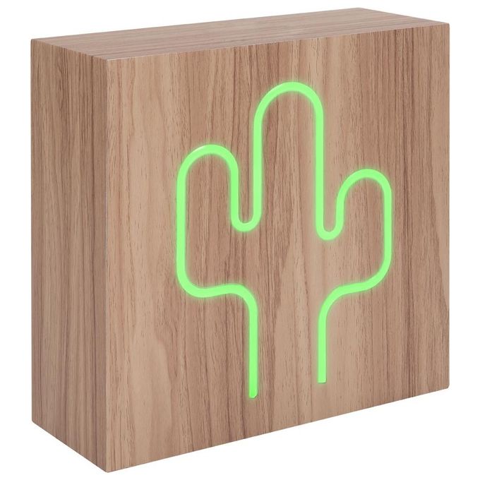 Bigben Connected CBLNEONINDUCACTL Neon Cactus Cassa Bluetooth 30 W Ricarica Induttiva Wireless 10 m colore Legno