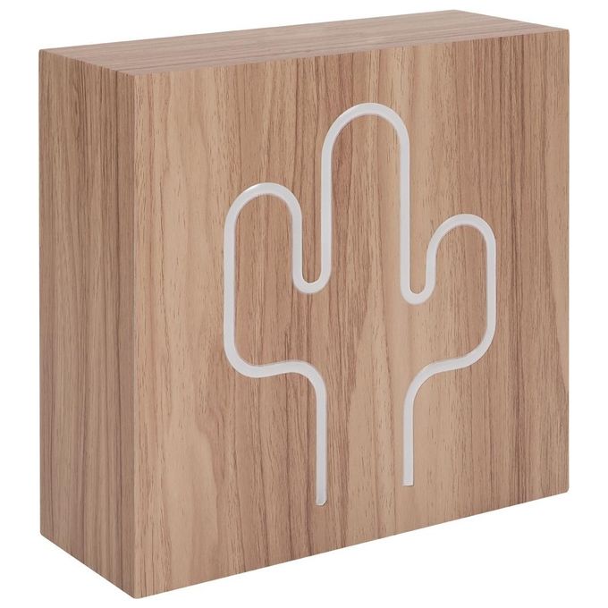 Bigben Connected CBLNEONINDUCACTL Neon Cactus Cassa Bluetooth 30 W Ricarica Induttiva Wireless 10 m colore Legno