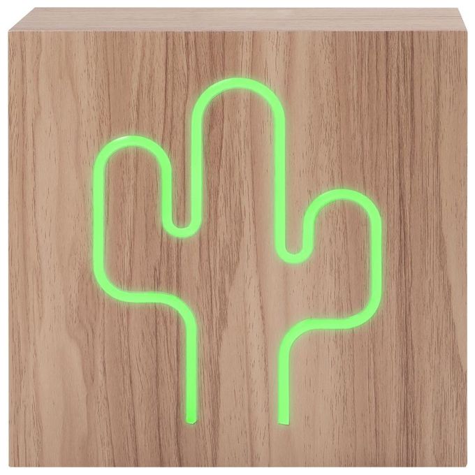 Bigben Connected CBLNEONINDUCACTL Neon Cactus Cassa Bluetooth 30 W Ricarica Induttiva Wireless 10 m colore Legno