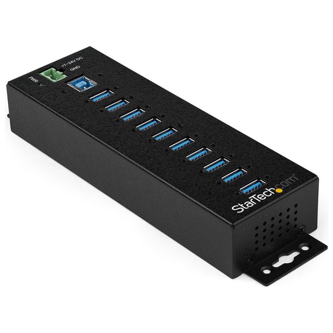 Startech HB30A10AME Hub USB 3. 0 Industriale, 10 Porte, Adattatore di Alimentazione Esterno, Protezione ESD, Sovratensioni a 350 W