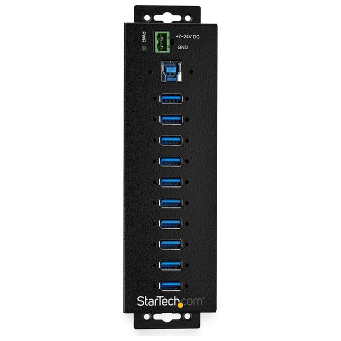 Startech HB30A10AME Hub USB 3. 0 Industriale, 10 Porte, Adattatore di Alimentazione Esterno, Protezione ESD, Sovratensioni a 350 W