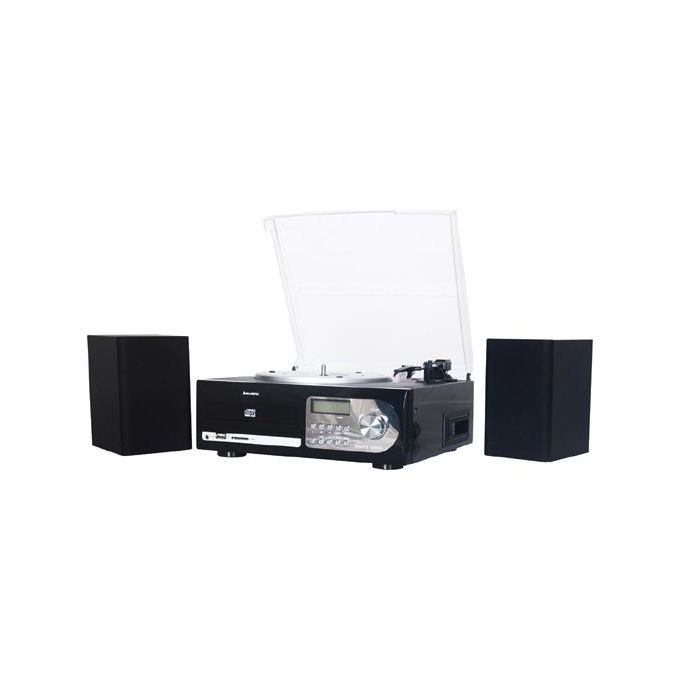 Majestic TT 38R Giradischi 33-45-78 Giri Lettore CD-MP3 Cassetta Ingresso USB-SD Recorder Nero