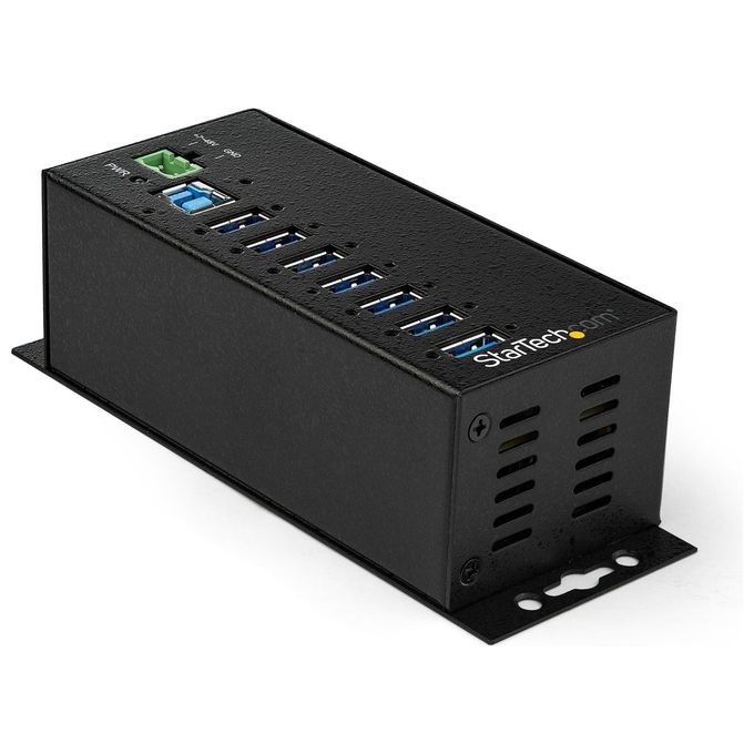 StarTech.com Hub Usb 3.0 Industriale a 7 Porte con Adattatore di Alimentazione Esterno Protezione ESD e Sovratensioni a 350 W