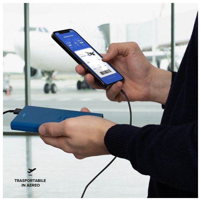 Sbs Powerbank 10.000 mAh Extra Slim con Porta USB 2.1A Intelligent Charge