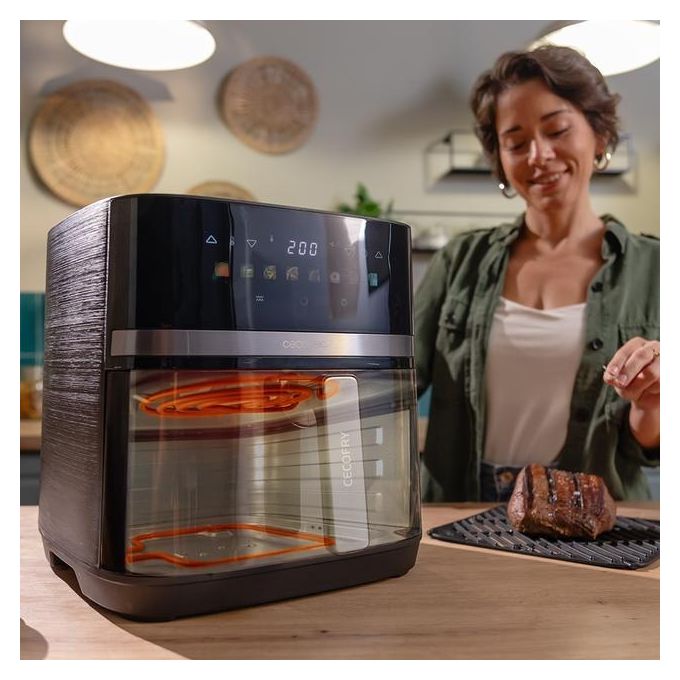 Cecotec 100501 CecofryandGrill Duoheat 8000 Friggitrice ad aria 8 L 2200W 8 Programmi Display Touch colore Nero
