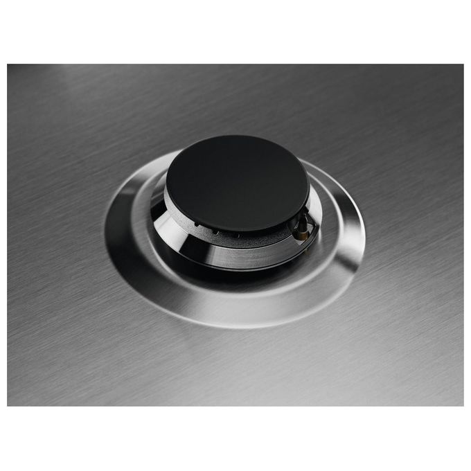 Electrolux KGU64361Z Piano cottura a gas Ultraflat 4 fuochi 1 bruciatore Wok multicorona Griglie in ghisa 60 cm Inox Antimpronta