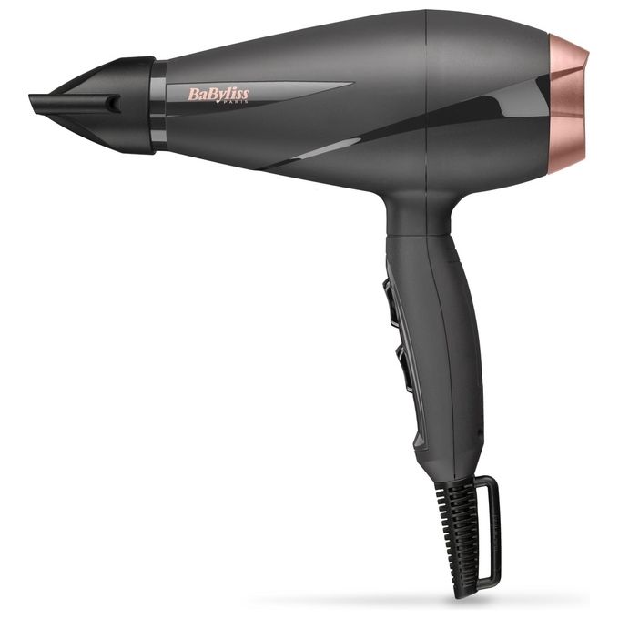 BaByliss 6709DE Smooth Pro Asciugacapelli 2100 W Ionico 2 velocita' con Concentratore e Diffusore colore Nero Oro Rosa