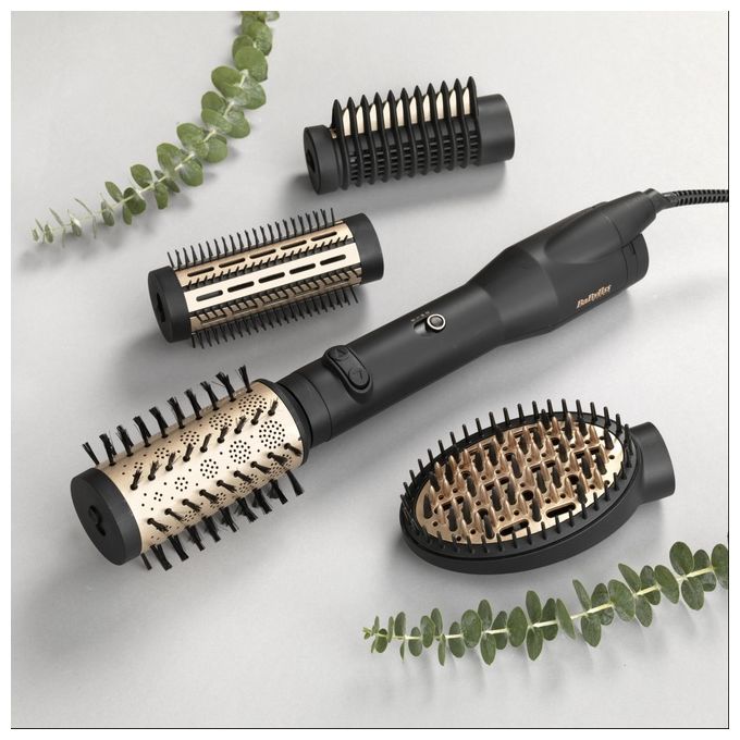BaByliss AS970E Big Hair Luxe Spazzola Rotante 650W Ionica 4 Accessori 2 Temperature Cavo 2.5 m colore Nero