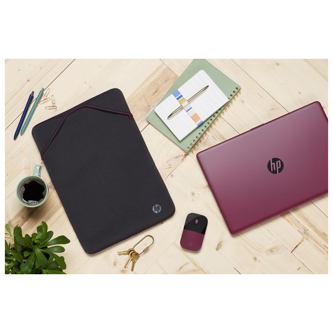 HP Protective Reversibile Sleeve per Notebook fino a 15.6'' Design Reversibile Grigio-Malva