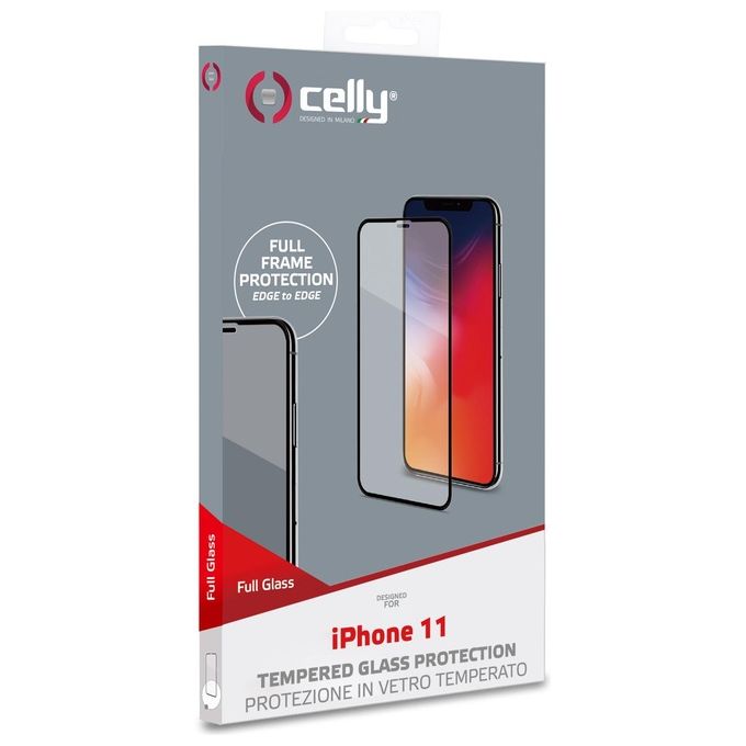 Celly Full Glass Pellicola Protettiva per iPhone 11 Nero